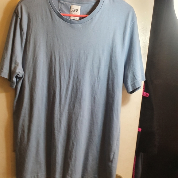 Zara light blue men t-shirt sz L - Picture 4 of 5